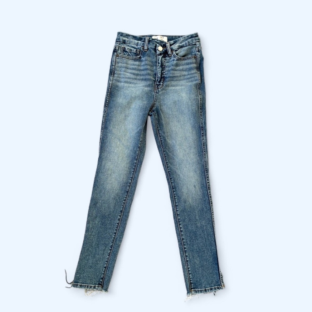 BKE Billie slim fit high rise ankle skinny jean Raw split hem 2016 vibes